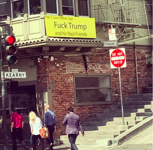 SF Law Firm Gets Barrage Of Hate For AntiTrump Sign