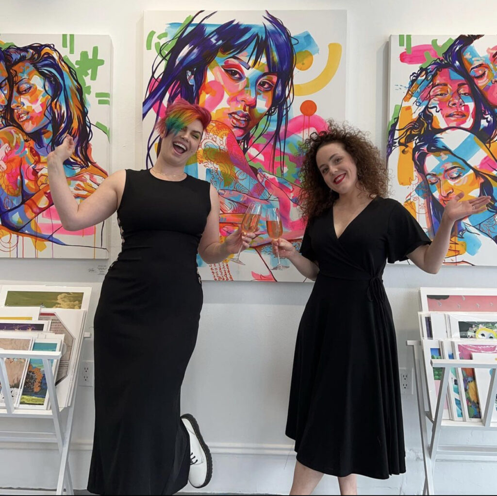 "Bloom" artist Tracy Piper & Voss Gallery owner Ashley Voss on opening night. 