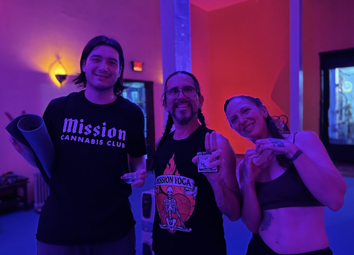 Mission Cannabis Club worker, Steve23 and PK after class