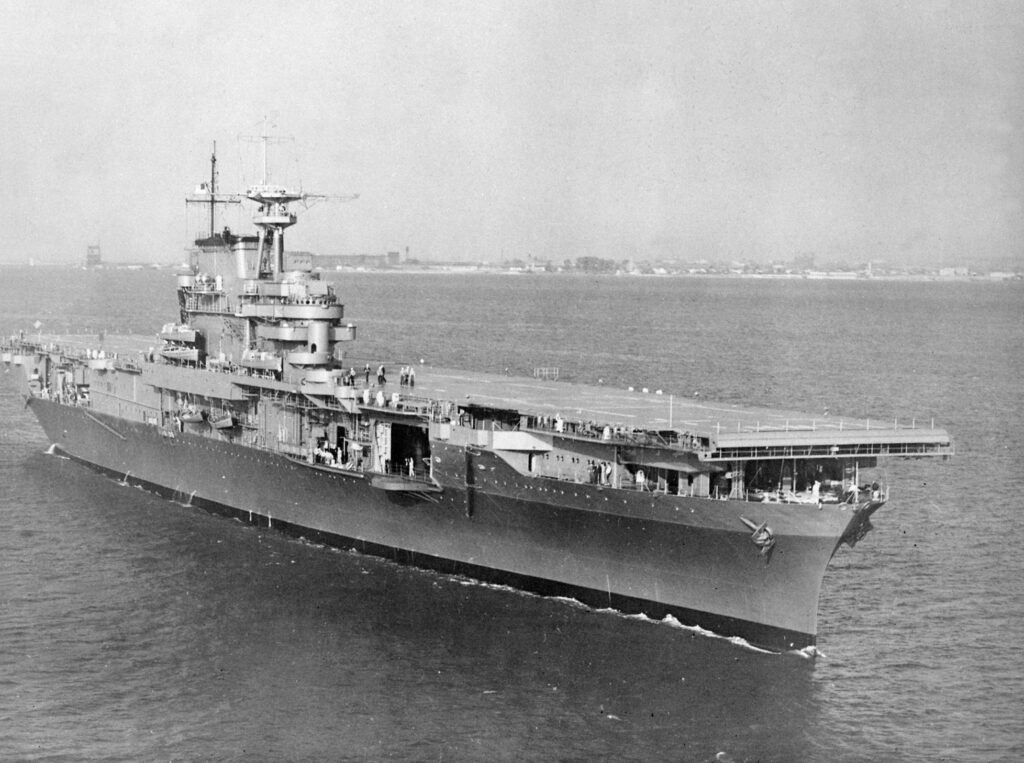Photo of the USS Hornet in the 1940s