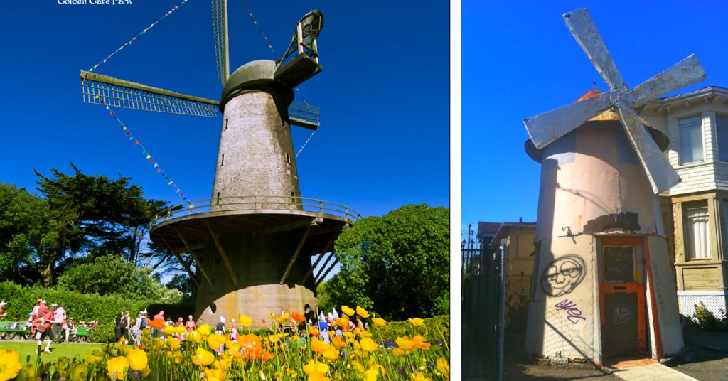 SFs iconic windmill sits next to Oakland's abandoned windmill