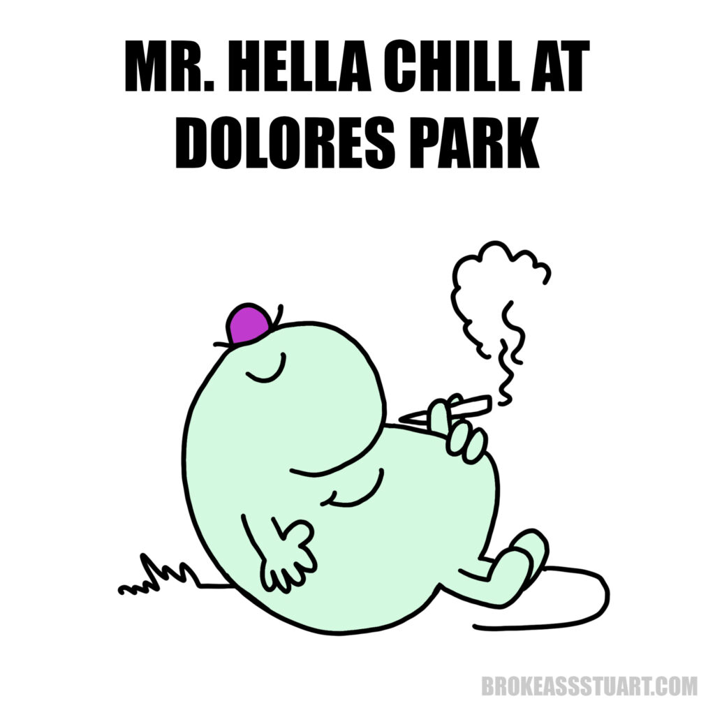Mr. Hella Chill at Dolores Park - illustration by @katyatch